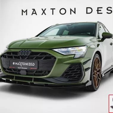 LAMA SOTTOPARAURTI ANTERIORE V.1 + FLAPS STREET PRO MAXTON DESIGN PER AUDI S3 8Y FACELIFT SPORTBACK (BORDO ROSSO)