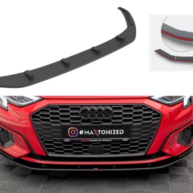 LAMA SOTTOPARAURTI ANTERIORE STREET PRO MAXTON DESIGN PER AUDI A3 8Y SPORTBACK (NO S-LINE) (BORDO ROSSO)