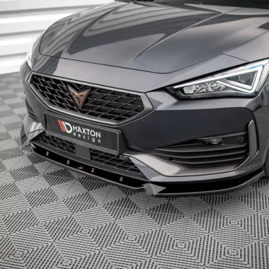 LAMA SOTTOPARAURTI ANTERIORE V.1 MAXTON DESIGN PER CUPRA LEON NERO LUCIDO