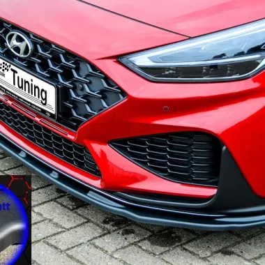 LAMA SOTTOPARAURTI ANTERIORE PER HYUNDAI I30N / N-LINE MK3 HATCHBACK / FASTBACK FACELIFT NERO OPACO INGO NOAK TUNING