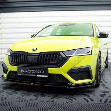 LAMA SOTTOPARAURTI ANTERIORE V.2 + FLAPS MAXTON DESIGN PER SKODA OCTAVIA RS MK4 COMBI/LIFTBACK PRE RESTYLING