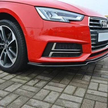LAMA SOTTOPARAURTI ANTERIORE V.1 MAXTON DESIGN PER AUDI A4 B9 AVANT S-LINE PRE RESTYLING NERA LUCIDA