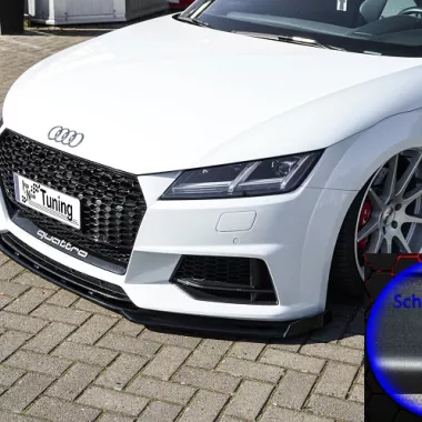 LAMA SOTTOPARAURTI ANTERIORE V2 CON ALLETTE PER AUDI TT 8S CON S-LINE / TTS PRE-FACELIFT NERO OPACO INGO NOAK TUNING