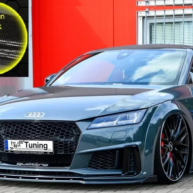 LAMA SOTTOPARAURTI ANTERIORE CON ALETTE PER AUDI TT 8S CON S-LINE / TTS FACELIFT CARBON LOOK INGO NOAK TUNING