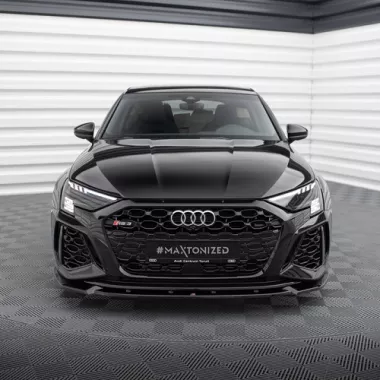 LAMA SOTTOPARAURTI ANTERIORE V.1 MAXTON DESIGN PER AUDI RS3 8Y SPORTBACK PRE-RESTYLING NERO LUCIDO