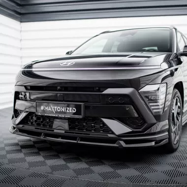 LAMA SOTTOPARAURTI ANTERIORE MAXTON DESIGN PER HYUNDAI KONA MK2 N-LINE NERA LUCIDA