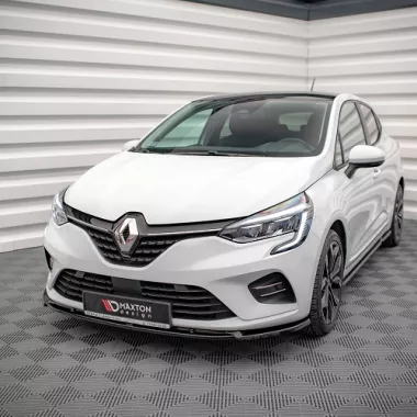 LAMA SOTTOPARAURTI ANTERIORE V.2 MAXTON DESIGN PER RENAULT CLIO MK5 PRE-RESTYLING STANDARD NERO LUCIDO