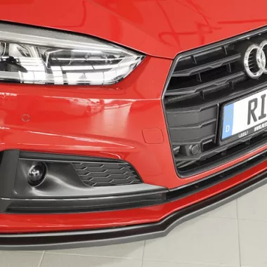 LAMA SOTTOPARAURTI ANTERIORE PER AUDI A5 F5 S-LINE / S5 PRE RESTYLING NERO OPACO RIEGER TUNING