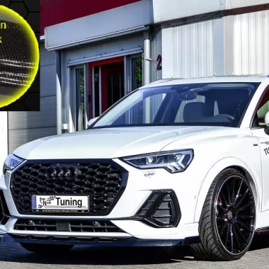 LAMA SOTTOPARAURTI ANTERIORE CON ALETTE AUDI Q3 F3 SPORTBACK CON S-LINE CARBON LOOK INGO NOAK TUNING