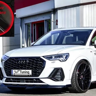 LAMA SOTTOPARAURTI ANTERIORE CON ALETTE AUDI Q3 F3 SPORTBACK CON S-LINE NERO LUCIDO INGO NOAK TUNING