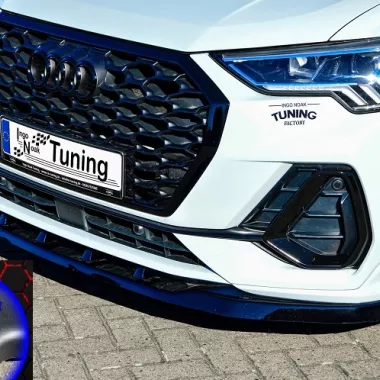 LAMA SOTTOPARAURTI ANTERIORE PER AUDI Q3 F3 SPORTBACK CON S-LINE NERO OPACO INGO NOAK TUNING