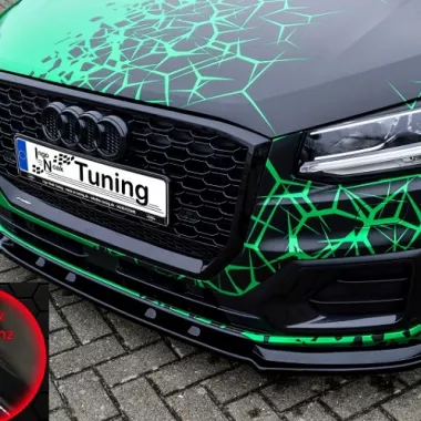 LAMA SOTTOPARAURTI ANTERIORE PER AUDI Q2 (GA) NERO LUCIDO INGO NOAK TUNING