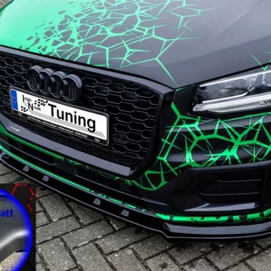 LAMA SOTTOPARAURTI ANTERIORE PER AUDI Q2 (GA) NERO OPACO INGO NOAK TUNING