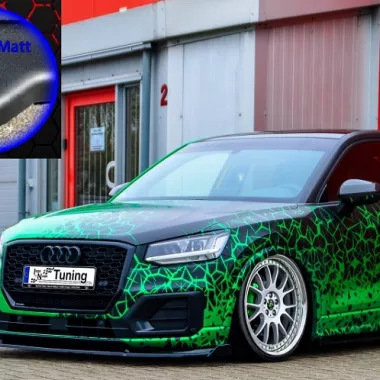 LAMA SOTTOPARAURTI ANTERIORE CON ALETTE PER AUDI Q2 (GA) NERO OPACO INGO NOAK TUNING