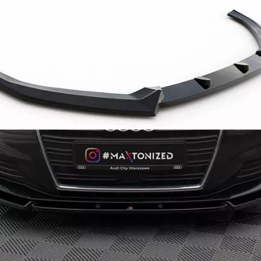 LAMA SOTTOPARAURTI ANTERIORE V.1 MAXTON DESIGN PER AUDI A3 8V SPORTBACK RESTYLING NO S-LINE NERA LUCIDA