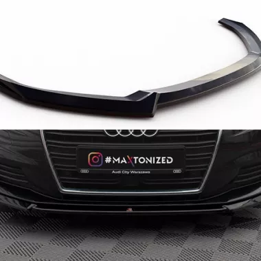 LAMA SOTTOPARAURTI ANTERIORE V.2 MAXTON DESIGN PER AUDI A3 8V SPORTBACK RESTYLING NO S-LINE NERA LUCIDA
