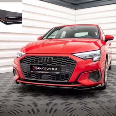 LAMA SOTTOPARAURTI ANTERIORE V.2 MAXTON DESIGN PER AUDI A3 8Y SPORTBACK (NO S-LINE) CARBON LOOK