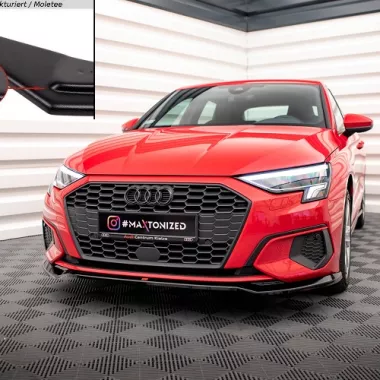LAMA SOTTOPARAURTI ANTERIORE V.2 MAXTON DESIGN PER AUDI A3 8Y SPORTBACK (NO S-LINE) NERO OPACO
