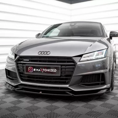 LAMA SOTTOPARAURTI ANTERIORE V.1 MAXTON DESIGN PER AUDI TT 8S CON S-LINE PRE-RESTYLING NERO LUCIDO