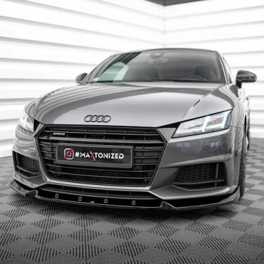 LAMA SOTTOPARAURTI ANTERIORE V.2 MAXTON DESIGN PER AUDI TT 8S CON S-LINE PRE-RESTYLING NERO LUCIDO