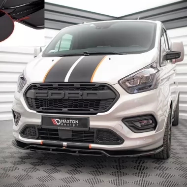 LAMA SOTTOPARAURTI ANTERIORE MAXTON DESIGN PER FORD TRANSIT CUSTOM ST-LINE MK1 FACELIFT NERO LUCIDO