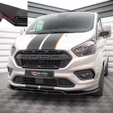LAMA SOTTOPARAURTI ANTERIORE MAXTON DESIGN PER FORD TRANSIT CUSTOM ST-LINE MK1 FACELIFT NERO OPACO