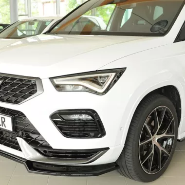 LAMA SPLITTER SOTTOPARAURTI ANTERIORE PER CUPRA ATECA RESTYLING NERO LUCIDO RIEGER TUNING