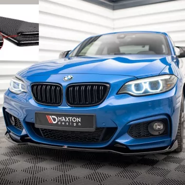 LAMA SOTTOPARAURTI ANTERIORE V.1 MAXTON DESIGN PER BMW SERIE 2 F22 M-PACK CARBON LOOK