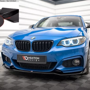 LAMA SOTTOPARAURTI ANTERIORE V.1 MAXTON DESIGN PER BMW SERIE 2 F22 M-PACK NERO LUCIDO
