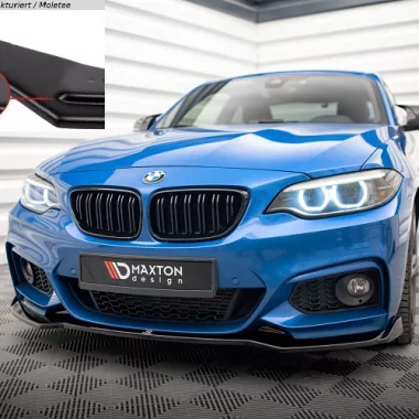 LAMA SOTTOPARAURTI ANTERIORE V.1 MAXTON DESIGN PER BMW SERIE 2 F22 M-PACK NERO OPACO