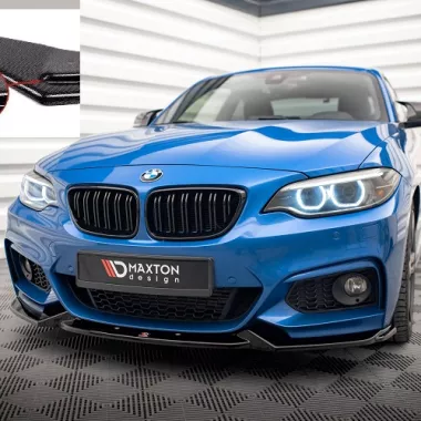 LAMA SOTTOPARAURTI ANTERIORE V.2 MAXTON DESIGN PER BMW SERIE 2 F22 M-PACK CARBON LOOK