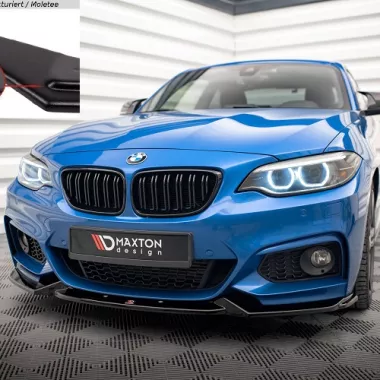 LAMA SOTTOPARAURTI ANTERIORE V.2 MAXTON DESIGN PER BMW SERIE 2 F22 M-PACK NERO OPACO