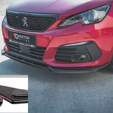 LAMA SOTTOPARAURTI ANTERIORE V.1 MAXTON DESIGN PER PEUGEOT 308 GT MK2 RESTYLING CARBON LOOK