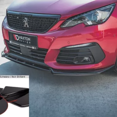 LAMA SOTTOPARAURTI ANTERIORE V.1 MAXTON DESIGN PER PEUGEOT 308 GT MK2 RESTYLING NERO LUCIDO