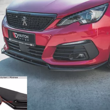 LAMA SOTTOPARAURTI ANTERIORE V.1 MAXTON DESIGN PER PEUGEOT 308 GT MK2 RESTYLING NERO OPACO