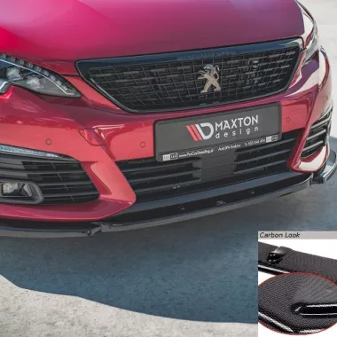 LAMA SOTTOPARAURTI ANTERIORE V.2 MAXTON DESIGN PER PEUGEOT 308 GT MK2 RESTYLING CARBON LOOK