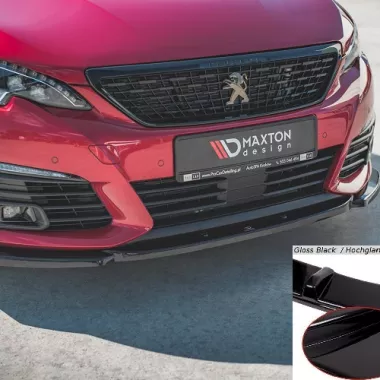 LAMA SOTTOPARAURTI ANTERIORE V.2 MAXTON DESIGN PER PEUGEOT 308 GT MK2 RESTYLING NERO LUCIDO