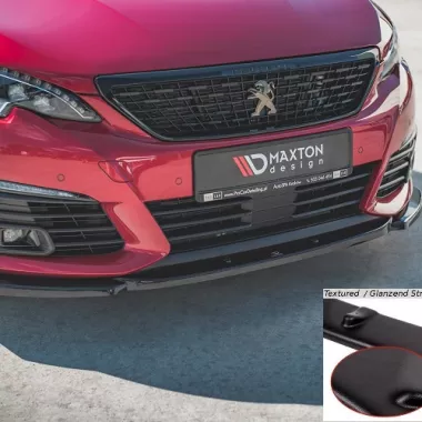 LAMA SOTTOPARAURTI ANTERIORE V.2 MAXTON DESIGN PER PEUGEOT 308 GT MK2 RESTYLING NERO OPACO