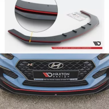 LAMA SOTTOPARAURTI ANTERIORE RACING DURABILITY + FLAPS MAXTON DESIGN PER HYUNDAI I30 N (MK3) PRE-RESTYLING FASTBACK E HATCHBACK (BORDO ROSSO)