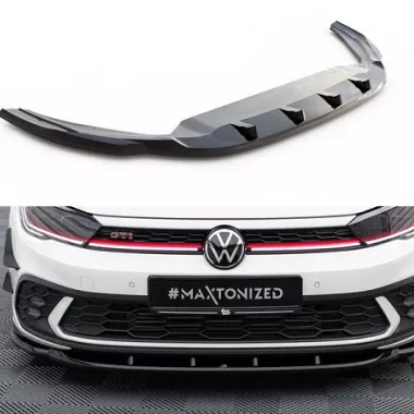 LAMA SOTTOPARAURTI ANTERIORE V.1 MAXTON DESIGN PER VW POLO AW GTI RESTYLING NERO LUCIDO