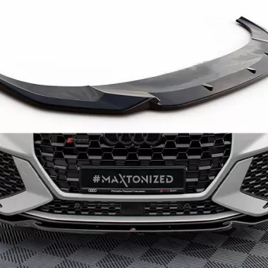 LAMA SOTTOPARAURTI ANTERIORE V.1 MAXTON DESIGN PER AUDI RSQ3 F3 SPORTBACK NERO LUCIDO