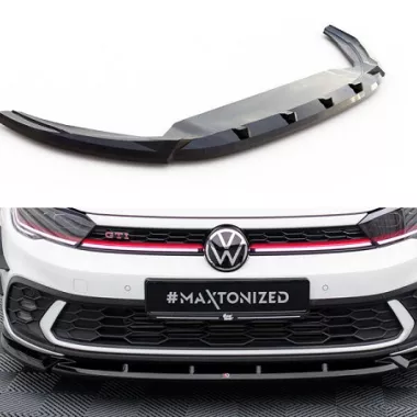 LAMA SOTTOPARAURTI ANTERIORE V.2 MAXTON DESIGN PER VW POLO AW GTI RESTYLING NERO LUCIDO