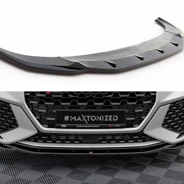 LAMA SOTTOPARAURTI ANTERIORE V.2 MAXTON DESIGN PER AUDI RSQ3 F3 SPORTBACK NERO LUCIDO