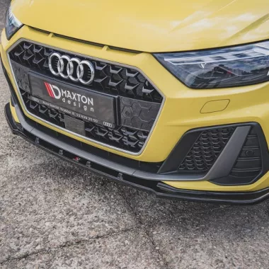 LAMA SOTTOPARAURTI ANTERIORE V.1 MAXTON DESIGN PER AUDI A1 GB MK2 CON S-LINE NERA LUCIDA